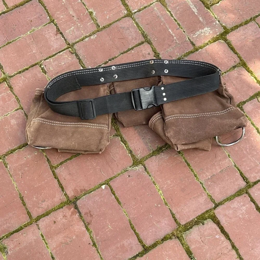 McGuire Nicholas Cowhide Tool Belt Construction Leather Apron Dual Hammer Loop